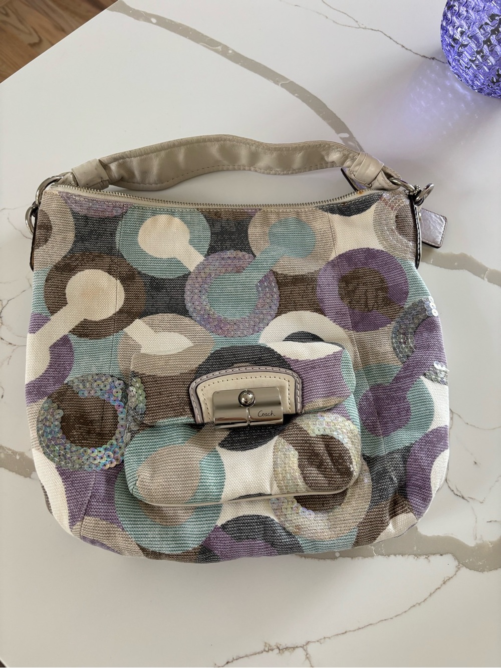 Coach Vintage Kristen OP art Sequin hobo bag